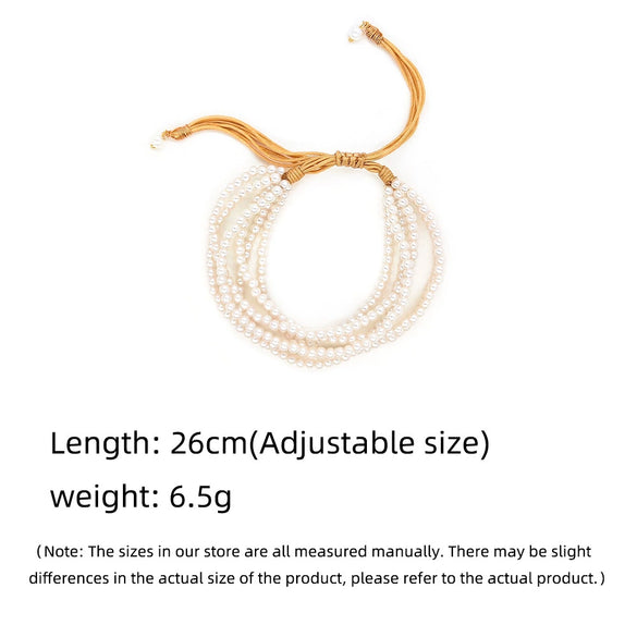 Wholesale Women's Multilayered Beaded Imitation Pearl Bracelet Shell Material Geometric Shape Hand Knitting