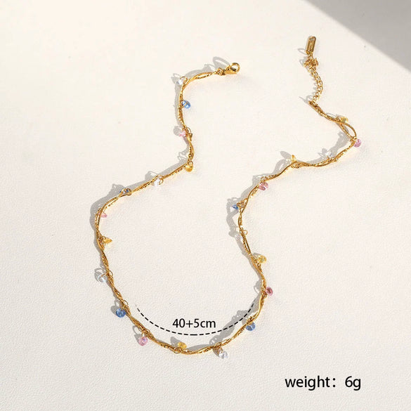 Wholesale Women's Multilayered Gold Necklace With Heartshaped Zircon Pendant Highend Jewelry