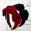 Wholesale Women's Multilayered Gold Velvet Flower Headband With Diamond Design Light Luxury Style