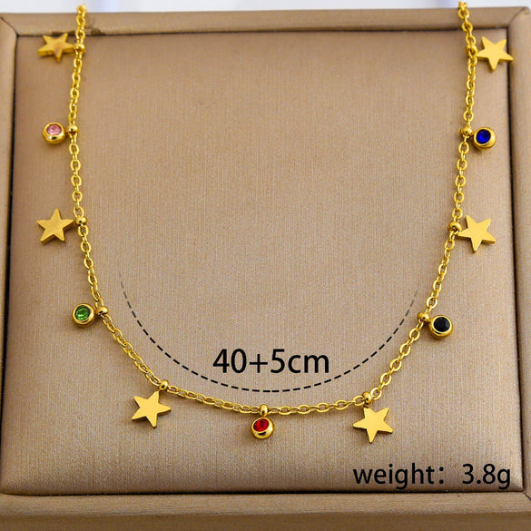Wholesale Women's Multilayered Heartshaped Titanium Steel Goldplated Necklace In Stacking And Minimalist Style
