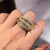 Wholesale Women's Multilayered Line Geometric Copper Zircon Ring