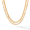Wholesale Women's Multilayered Stacking Geometric Stainless Steel Necklaces With Real Gold Plating In The Furnace Snake Bone Chain