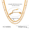 Wholesale Women's Multilayered Stacking Geometric Stainless Steel Necklaces With Real Gold Plating In The Furnace Snake Bone Chain