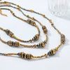 Wholesale Women's Multilayered Stone Beaded Necklace Zinc Alloy Geometric Hand Knitted Old Money Style