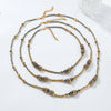 Wholesale Women's Multilayered Stone Beaded Necklace Zinc Alloy Geometric Hand Knitted Old Money Style