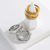 Wholesale Women's Multiring Combination Geometric Titanium Steel Ring With Electroplating