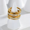 Wholesale Women's Multiring Combination Geometric Titanium Steel Ring With Electroplating