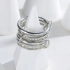 Wholesale Women's Multiring Combination Geometric Titanium Steel Ring With Electroplating