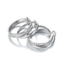 Wholesale Women's Multiring Combination Geometric Titanium Steel Ring With Electroplating