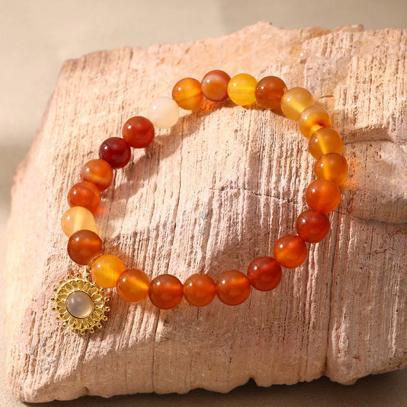 Wholesale Women's Natural Agate And 316L Stainless Steel Fashion Geometric Bracelet With Electroplating