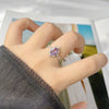 Wholesale Women's Natural Amethyst Citrine Color Geometric Crystal S925 Sterling Silver Ring Set With Crystal