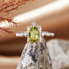 Wholesale Women's Natural Amethyst Citrine Color Geometric Crystal S925 Sterling Silver Ring Set With Crystal