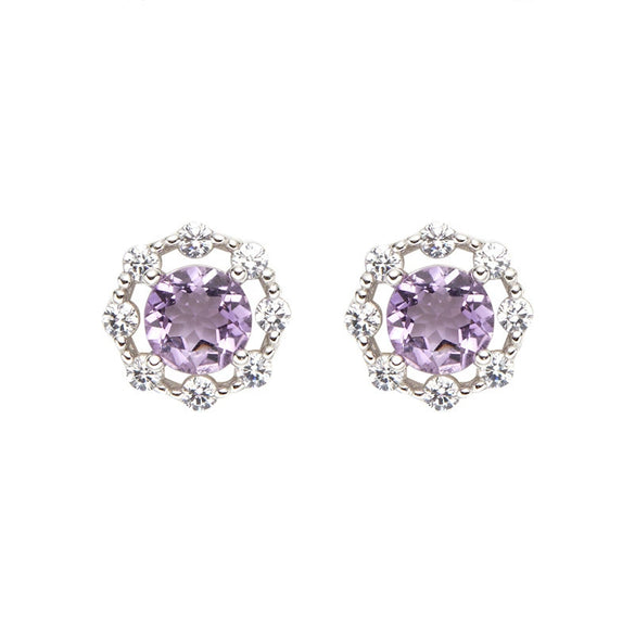 Wholesale Women's Natural Amethyst Citrine Colorful Gemstone Geometric Crystal S925 Sterling Silver Light Luxury Earring Set Jewelry