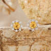 Wholesale Women's Natural Amethyst Citrine Colorful Gemstone Geometric Crystal S925 Sterling Silver Light Luxury Earring Set Jewelry