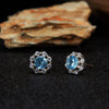 Wholesale Women's Natural Amethyst Citrine Colorful Gemstone Geometric Crystal S925 Sterling Silver Light Luxury Earring Set Jewelry