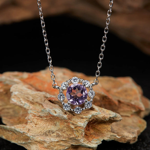 Wholesale Women's Natural Amethyst Citrine Colorful Gemstone Geometric Crystal S925 Sterling Silver Light Luxury Earring Set Jewelry