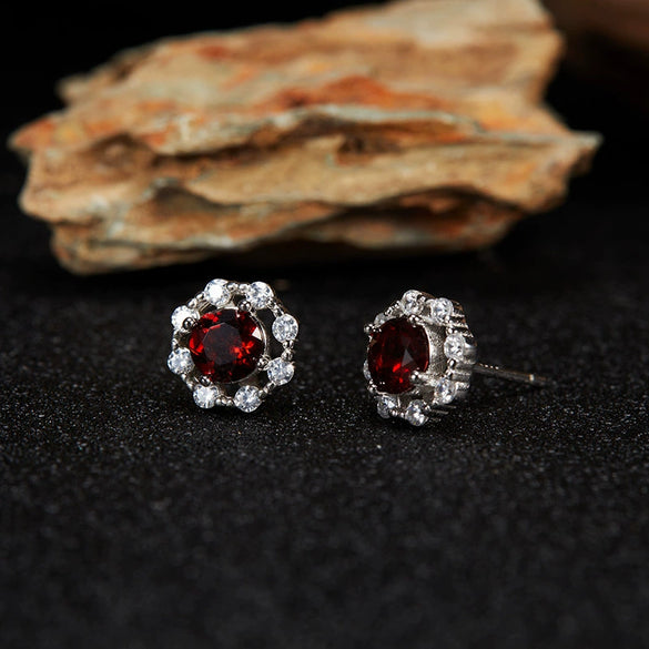 Wholesale Women's Natural Amethyst Citrine Colorful Gemstone Geometric Crystal S925 Sterling Silver Light Luxury Earring Set Jewelry