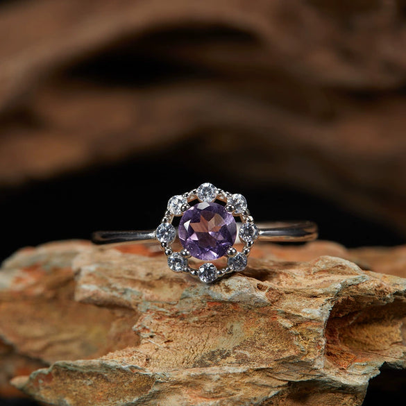 Wholesale Women's Natural Amethyst Citrine Colorful Gemstone Geometric Crystal S925 Sterling Silver Light Luxury Earring Set Jewelry