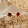 Wholesale Women's Natural Amethyst Citrine Colorful Gemstone Geometric Crystal S925 Sterling Silver Light Luxury Earring Set Jewelry