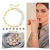 Wholesale Women's Natural Baroque Shaped Freshwater Pearl S925 Sterling Silver Bracelet With Geometric Pattern And Electroplating Design