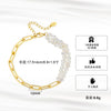 Wholesale Women's Natural Baroque Shaped Freshwater Pearl S925 Sterling Silver Bracelet With Geometric Pattern And Electroplating Design