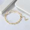 Wholesale Women's Natural Baroque Shaped Freshwater Pearl S925 Sterling Silver Bracelet With Geometric Pattern And Electroplating Design
