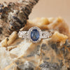 Wholesale Women's Natural Colored Sapphire Ring In S925 Sterling Silver Geometric Style With Gemstones