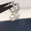 Wholesale Women's Natural Freshwater Baroque Pearl Earrings With Alloy Inlaid Artificial And Semiprecious Stones And Microencrusted Zircon