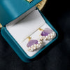 Wholesale Women's Natural Freshwater Pearl And Amethyst Geometric Earrings With Electroplating Versatile And Minimalist Style