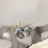 Wholesale Women's Natural Freshwater Pearl And Zircon Bow Earrings Oblate Shape