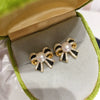 Wholesale Women's Natural Freshwater Pearl Bow Earrings With S925 Sterling Silver Needle And 18K Goldfilled