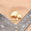Wholesale Women's Natural Freshwater Pearl Brooch With Ginkgo Leaf Design Rhombus Pattern Matte Gold Frosted Electroplated For Elegant Suit Accessories