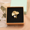 Wholesale Women's Natural Freshwater Pearl Brooch With Ginkgo Leaf Design Rhombus Pattern Matte Gold Frosted Electroplated For Elegant Suit Accessories