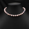 Wholesale Women's Natural Freshwater Pearl Caterpillar Geometric Minimalist Necklace Copper Titanium Steel Handmade Electroplated