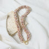 Wholesale Women's Natural Freshwater Pearl Caterpillar Geometric Minimalist Necklace Copper Titanium Steel Handmade Electroplated