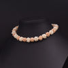 Wholesale Women's Natural Freshwater Pearl Caterpillar Geometric Minimalist Necklace Copper Titanium Steel Handmade Electroplated