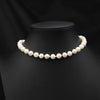 Wholesale Women's Natural Freshwater Pearl Caterpillar Geometric Minimalist Necklace Copper Titanium Steel Handmade Electroplated