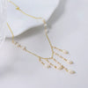 Wholesale Women's Natural Freshwater Pearl Copper Necklace With Geometric Pattern And Electroplating Treatment Minimalist Style