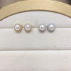 Wholesale Women's Natural Freshwater Pearl Earrings Alloy Inlaid With Artificial Gemstones And Semiprecious Stones Round Shape