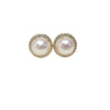 Wholesale Women's Natural Freshwater Pearl Earrings Alloy Inlaid With Artificial Gemstones And Semiprecious Stones Round Shape