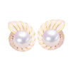 Wholesale Women's Natural Freshwater Pearl Earrings In Oblate Shape S925 Sterling Silver And 18K Goldfilled