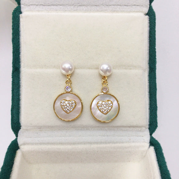 Wholesale Women's Natural Freshwater Pearl Earrings In Oblate Shape S925 Sterling Silver Color Retaining