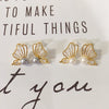Wholesale Women's Natural Freshwater Pearl Earrings In Sweet Classic Butterfly Wings Style