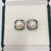 Wholesale Women's Natural Freshwater Pearl Earrings S925 Sterling Silver Needles Oblate Shape