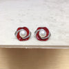 Wholesale Women's Natural Freshwater Pearl Earrings With Alloy Inlaid Artificial And Semiprecious Stones In Oblate Shape