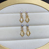 Wholesale Women's Natural Freshwater Pearl Earrings With Alloy Inlaid Artificial Gemstone And Semiprecious Stone In Oblate Shape Retro Style