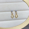 Wholesale Women's Natural Freshwater Pearl Earrings With Alloy Inlaid Artificial Gemstone And Semiprecious Stone In Oblate Shape Retro Style