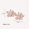 Wholesale Women's Natural Freshwater Pearl Earrings With Artistic Enamel Painted Flower And Geometric Pattern S925 Silver Needle