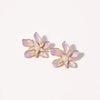 Wholesale Women's Natural Freshwater Pearl Earrings With Artistic Enamel Painted Flower And Geometric Pattern S925 Silver Needle