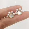 Wholesale Women's Natural Freshwater Pearl Earrings With Cat Claw Design And Oblate Shape